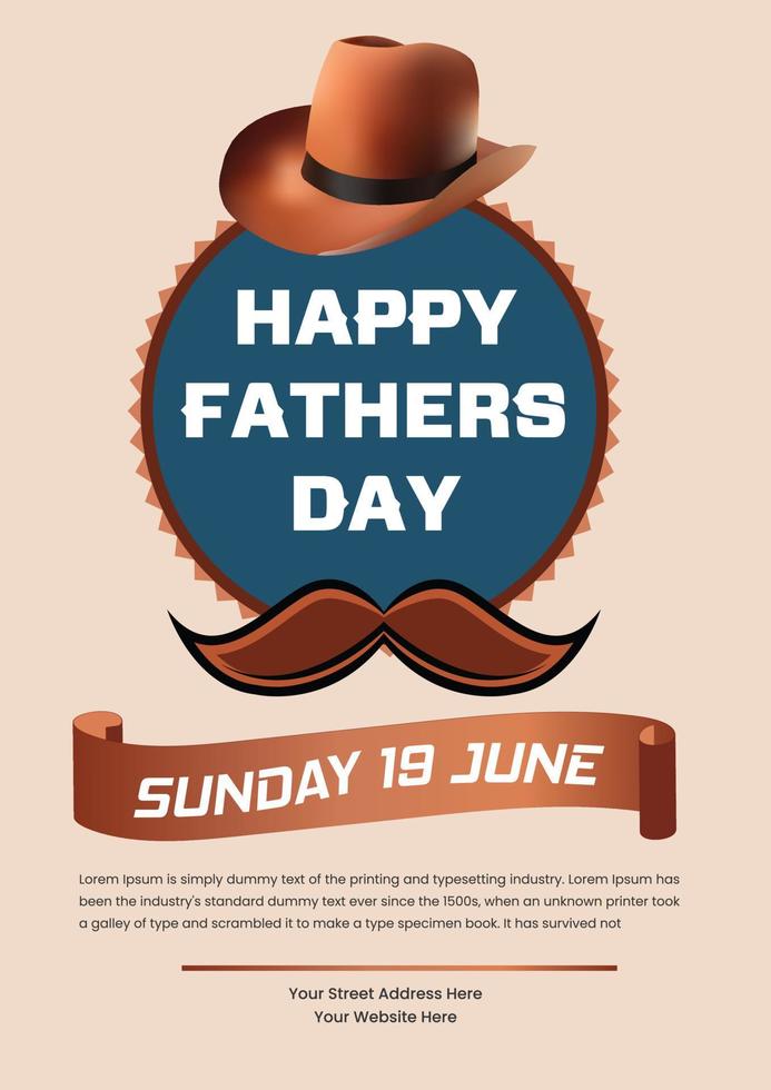 gelukkige vaders dag poster ontwerpsjabloon vector