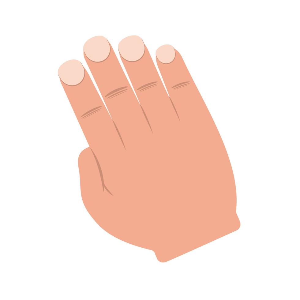 gekantelde hand plat veelkleurig pictogram vector