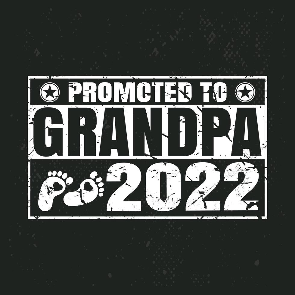 gepromoveerd tot opa 2022 vintage t-shirtontwerp vector