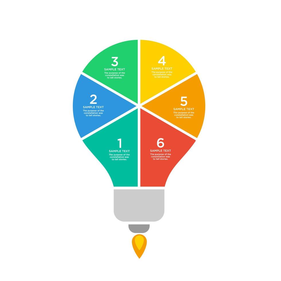 platte lamp licht infographic vector sjabloonontwerp