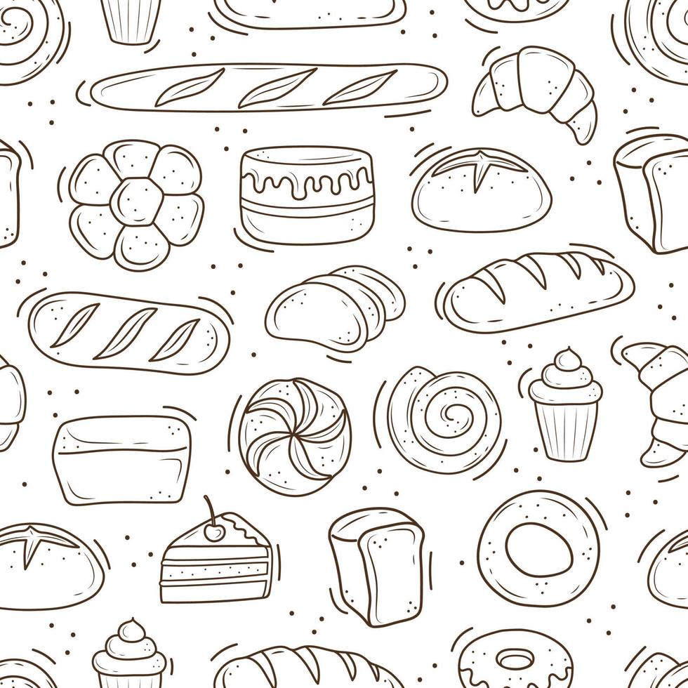 stokbrood bakkerij product set, vector