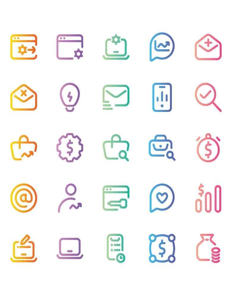 marketing en business icon set 30 geïsoleerd op een witte achtergrond vector