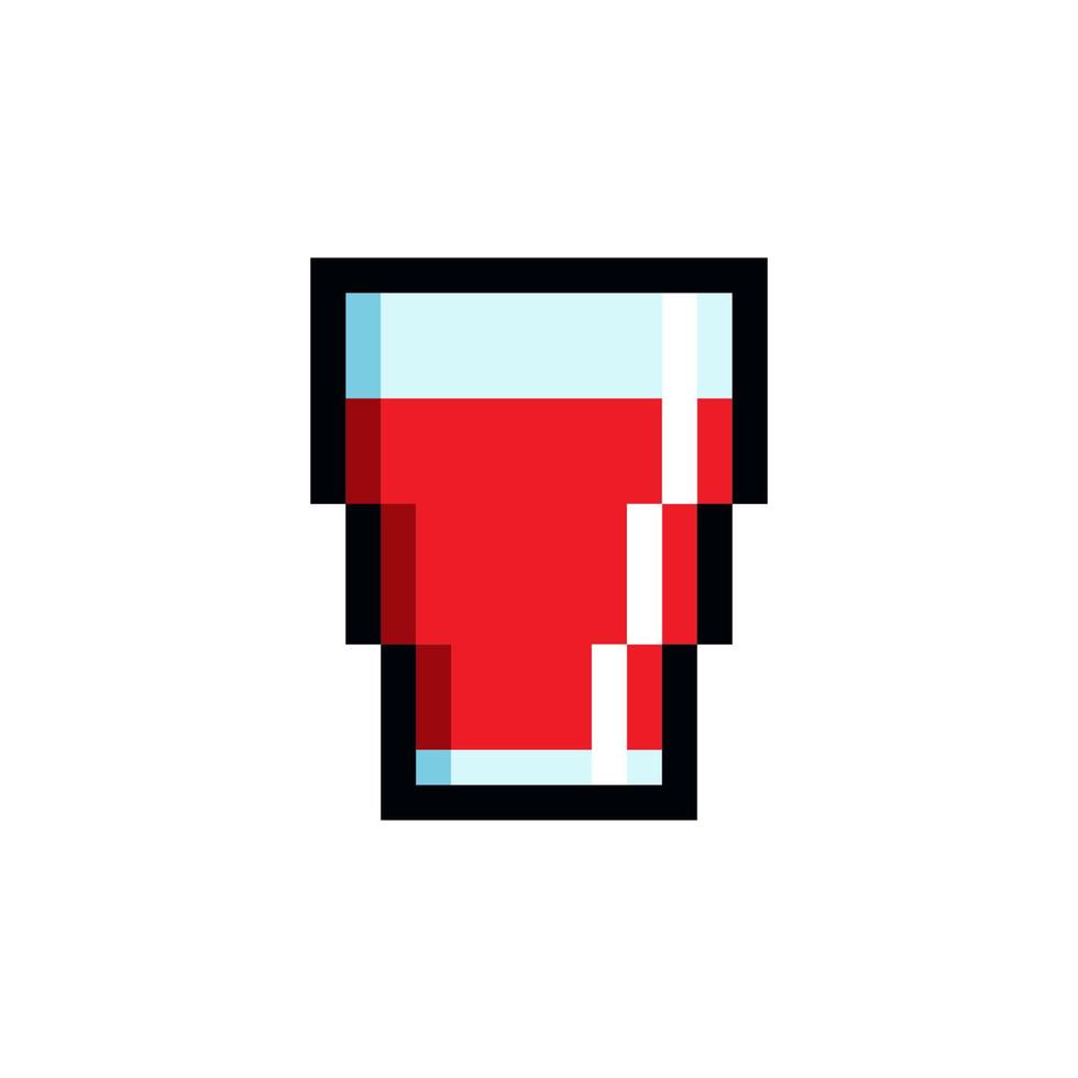 glas pixel kunst pictogram geïsoleerd op een witte achtergrond vector