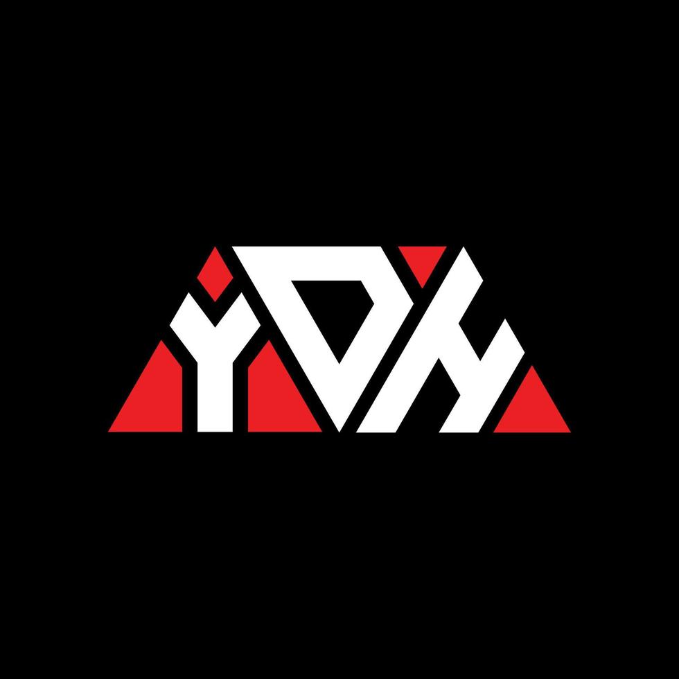 ydh driehoek brief logo ontwerp met driehoekige vorm. ydh driehoek logo ontwerp monogram. ydh driehoek vector logo sjabloon met rode kleur. ydh driehoekig logo eenvoudig, elegant en luxueus logo. ydh