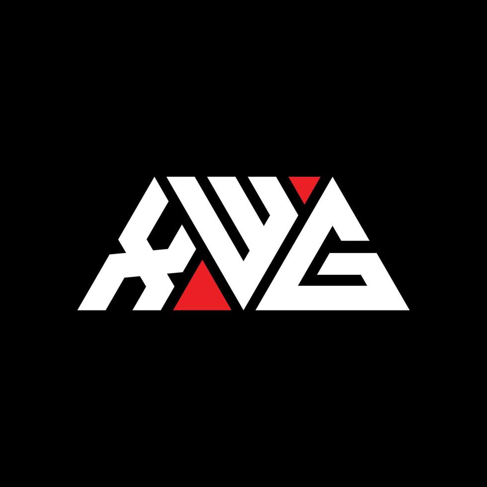 xwg driehoek brief logo ontwerp met driehoekige vorm. xwg driehoek logo ontwerp monogram. xwg driehoek vector logo sjabloon met rode kleur. xwg driehoekig logo eenvoudig, elegant en luxueus logo. xwg
