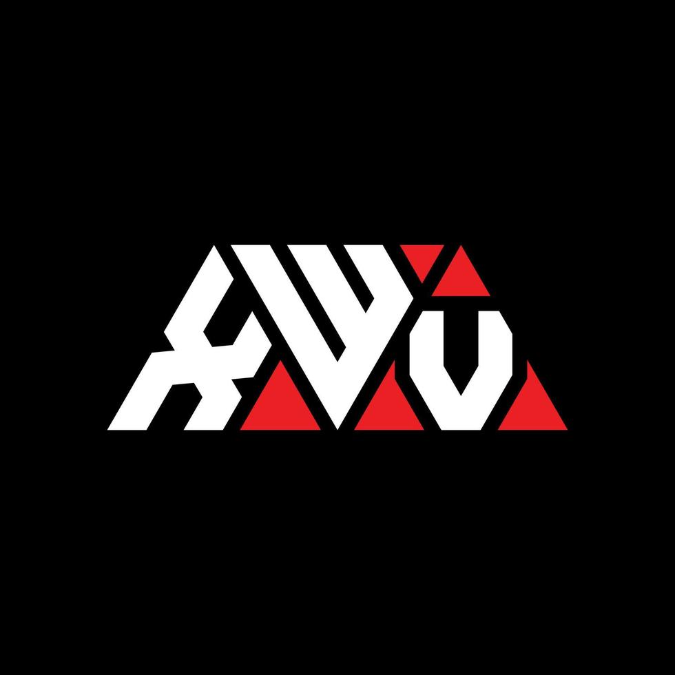 xwv driehoek brief logo ontwerp met driehoekige vorm. xwv driehoek logo ontwerp monogram. xwv driehoek vector logo sjabloon met rode kleur. xwv driehoekig logo eenvoudig, elegant en luxueus logo. xwv
