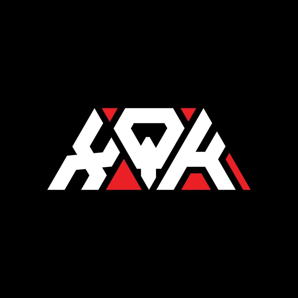 xqk driehoek brief logo ontwerp met driehoekige vorm. xqk driehoek logo ontwerp monogram. xqk driehoek vector logo sjabloon met rode kleur. xqk driehoekig logo eenvoudig, elegant en luxueus logo. xqk