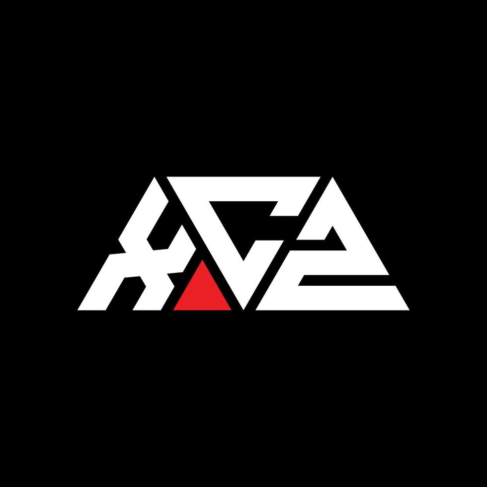 xcz driehoek brief logo ontwerp met driehoekige vorm. xcz driehoek logo ontwerp monogram. xcz driehoek vector logo sjabloon met rode kleur. xcz driehoekig logo eenvoudig, elegant en luxueus logo. xcz