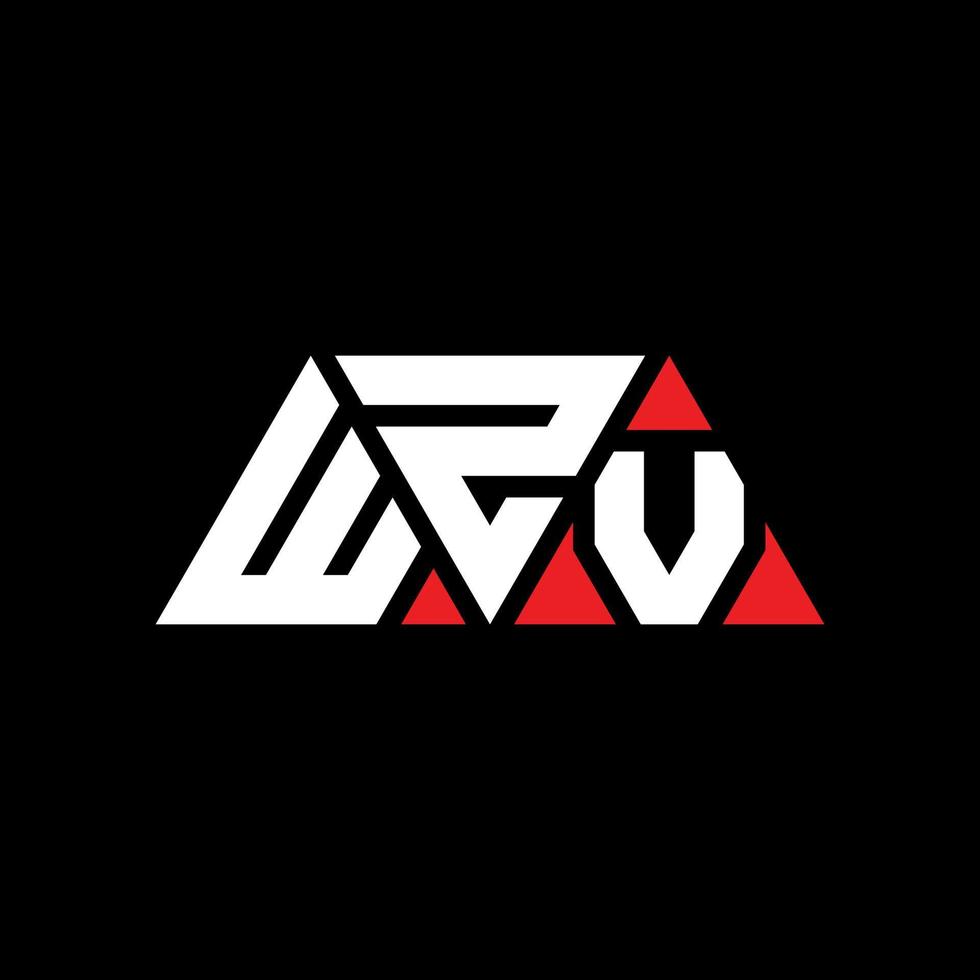 wzv driehoek brief logo ontwerp met driehoekige vorm. wzv driehoek logo ontwerp monogram. wzv driehoek vector logo sjabloon met rode kleur. wzv driehoekig logo eenvoudig, elegant en luxueus logo. wzv