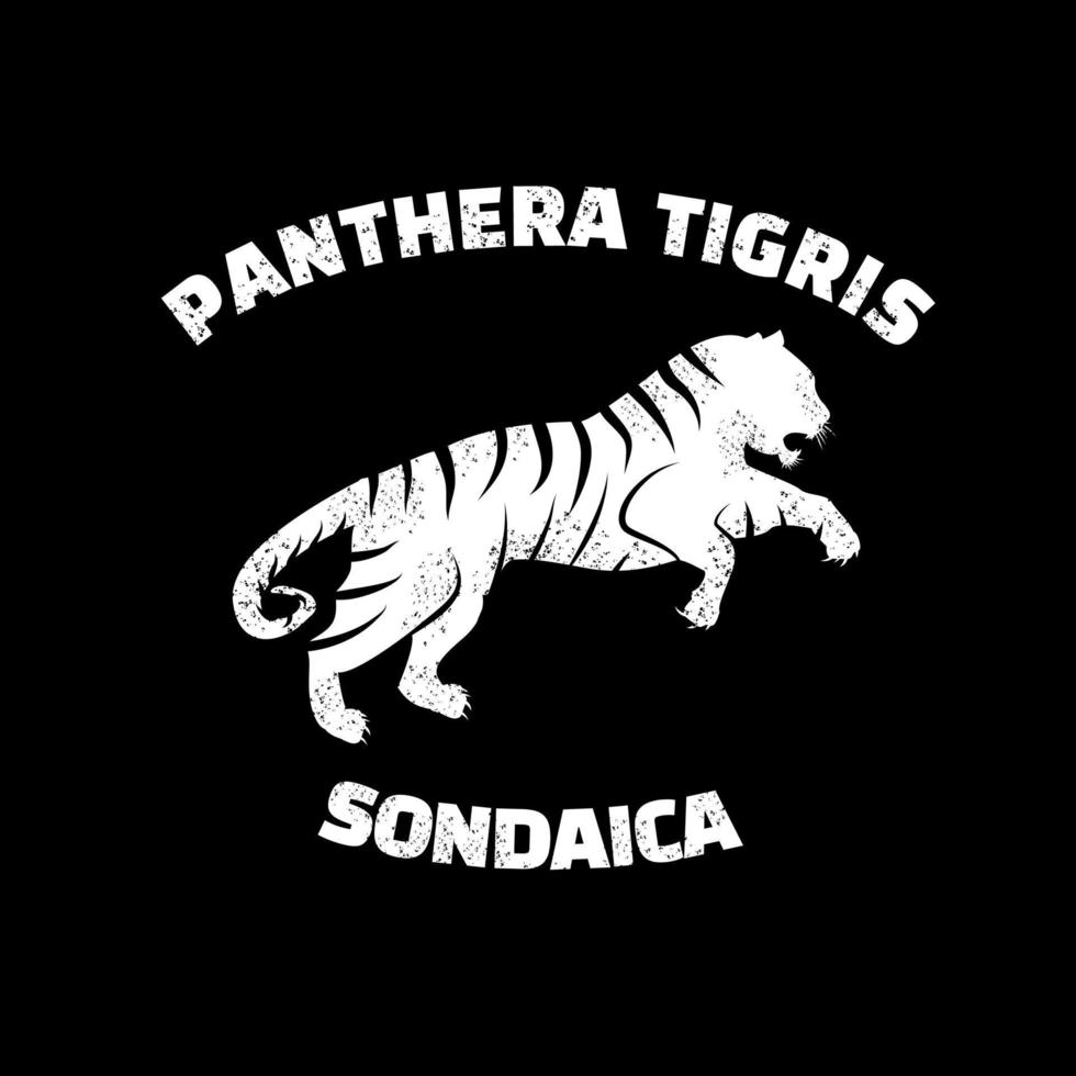 panthera tigris sondanica silhouet logo vector