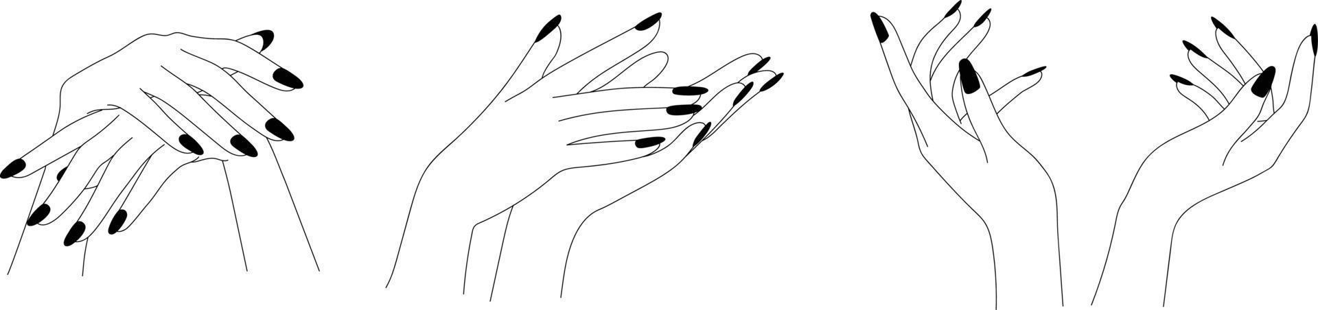 vrouw hand lijn vector