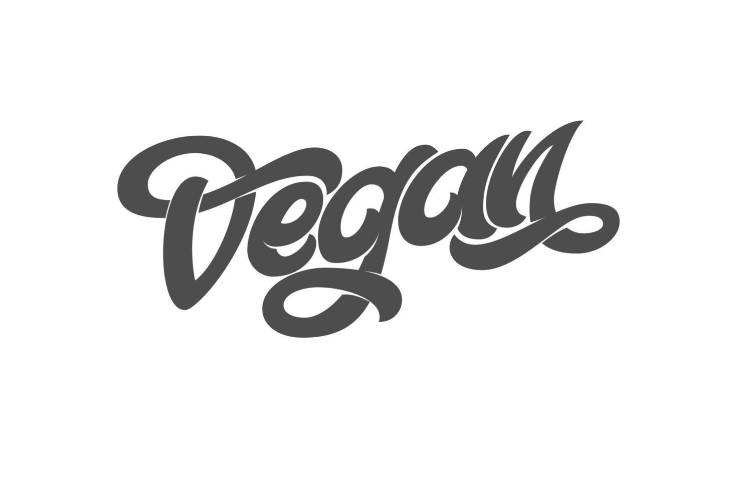 veganistische typografie voor het ontwerpen van logo's, iconen, borden, labels en stickers. vector belettering op witte geïsoleerde achtergrond. moderne penseelkalligrafie. sjabloon voor zinnen veganistisch café, menu, eten.