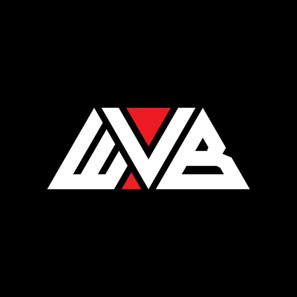 wvb driehoek brief logo ontwerp met driehoekige vorm. wvb driehoek logo ontwerp monogram. wvb driehoek vector logo sjabloon met rode kleur. wvb driehoekig logo eenvoudig, elegant en luxueus logo. wvb