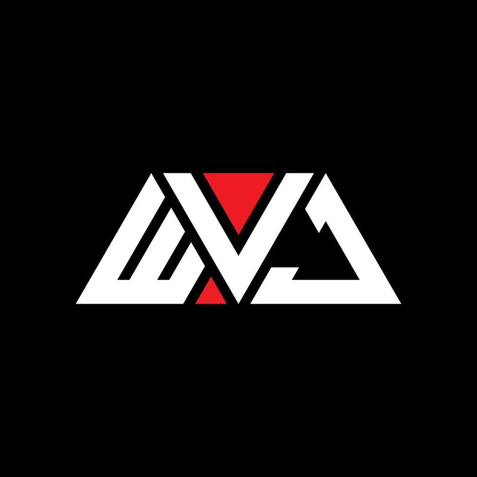 wvj driehoek brief logo ontwerp met driehoekige vorm. wvj driehoek logo ontwerp monogram. wvj driehoek vector logo sjabloon met rode kleur. wvj driehoekig logo eenvoudig, elegant en luxueus logo. wvj