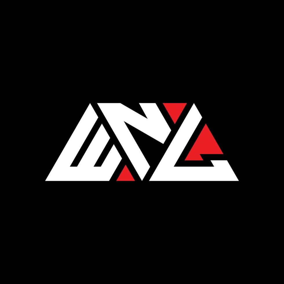 wnl driehoek brief logo ontwerp met driehoekige vorm. wnl driehoek logo ontwerp monogram. wnl driehoek vector logo sjabloon met rode kleur. wnl driehoekig logo eenvoudig, elegant en luxueus logo. wnl