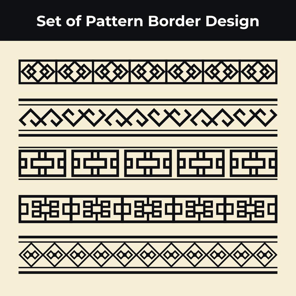 set van geometrische patroonrandontwerp vector