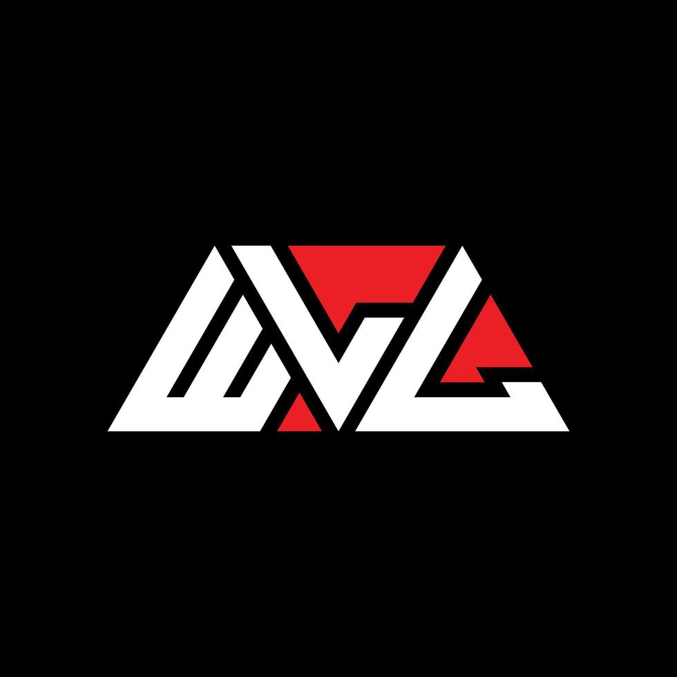 wll driehoek brief logo ontwerp met driehoekige vorm. wll driehoek logo ontwerp monogram. wll driehoek vector logo sjabloon met rode kleur. wll driehoekig logo eenvoudig, elegant en luxueus logo. wll
