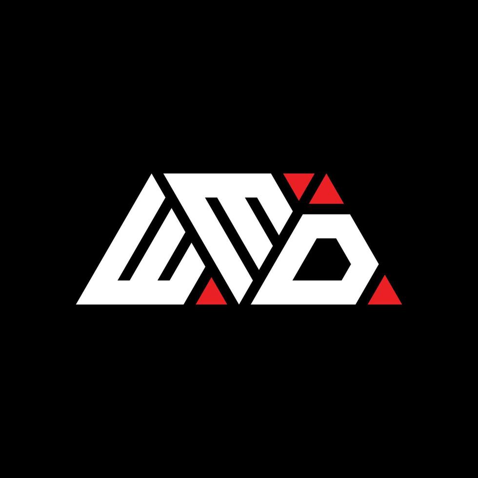 wmd driehoek brief logo ontwerp met driehoekige vorm. wmd driehoek logo ontwerp monogram. wmd driehoek vector logo sjabloon met rode kleur. wmd driehoekig logo eenvoudig, elegant en luxueus logo. wmd