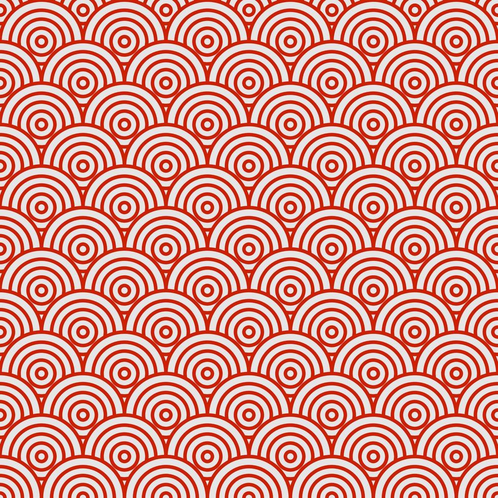rode cirkel naadloze patroon achtergrond. Japans of Chinees patroon. vector