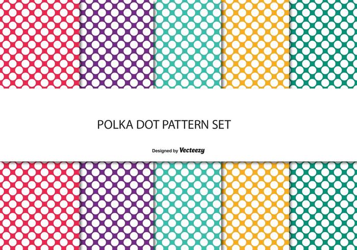 Kleurrijke Polka Dot Pattern Set vector