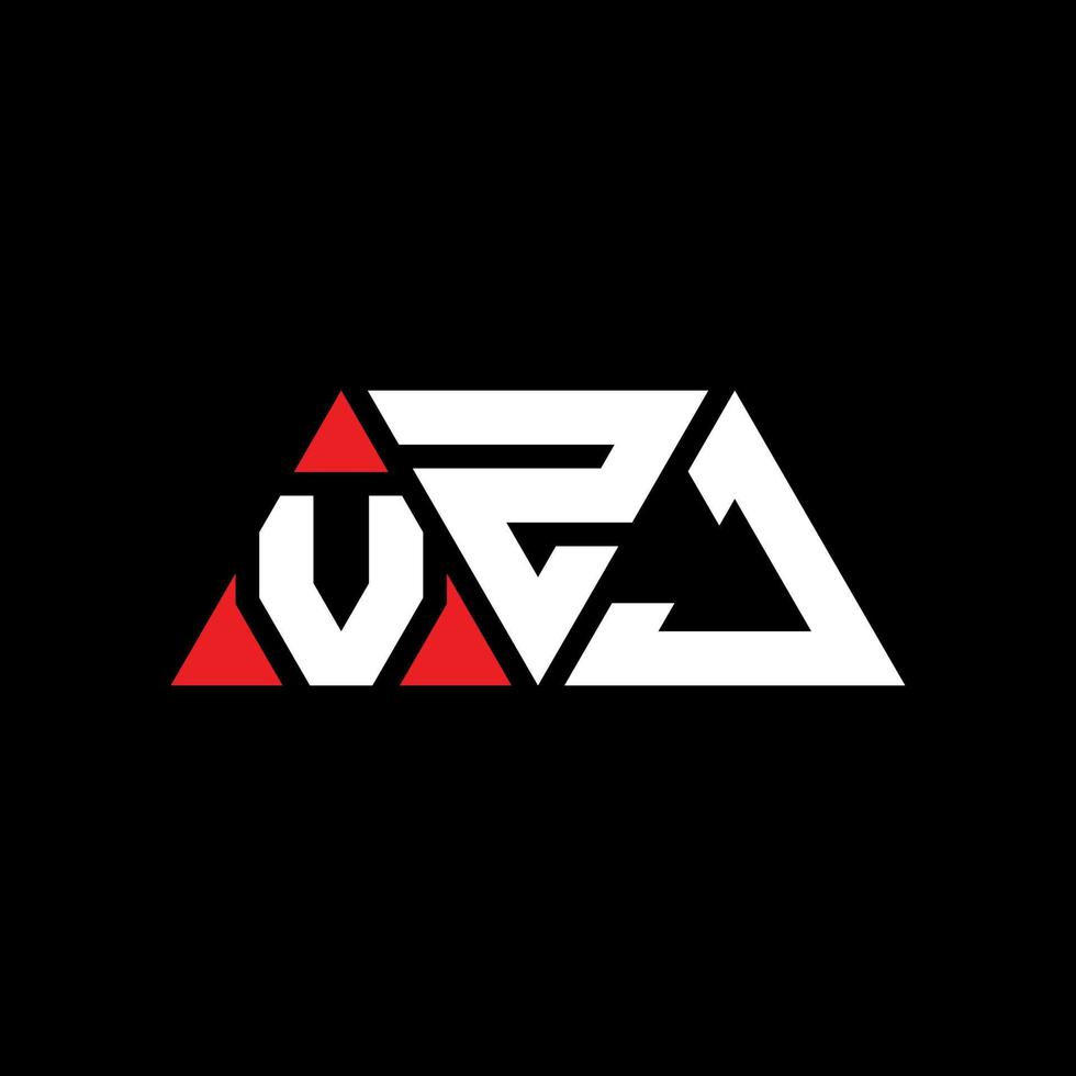 vzj driehoek brief logo ontwerp met driehoekige vorm. vzj driehoek logo ontwerp monogram. vzj driehoek vector logo sjabloon met rode kleur. vzj driehoekig logo eenvoudig, elegant en luxueus logo. vzj