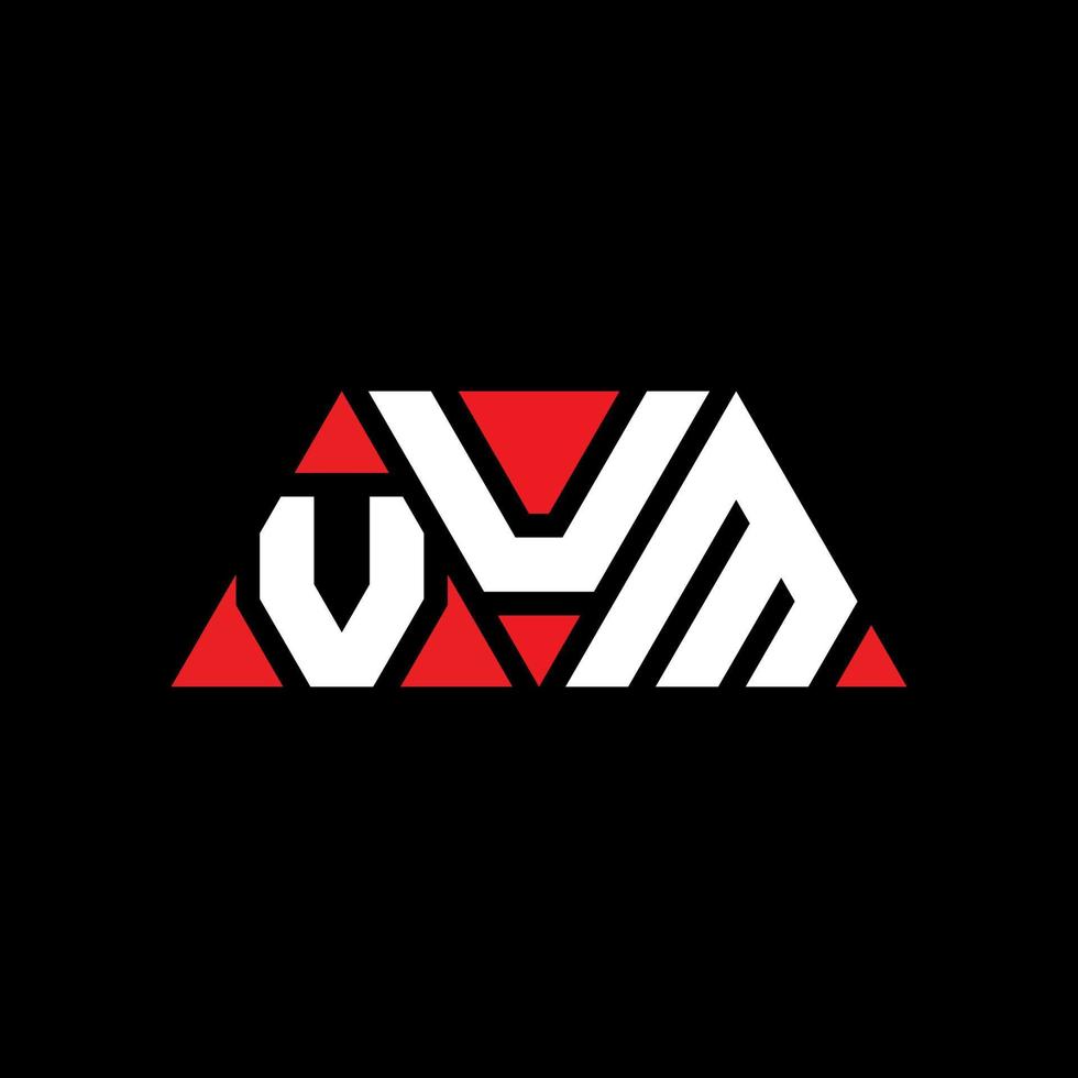 vum driehoek brief logo ontwerp met driehoekige vorm. vum driehoek logo ontwerp monogram. vum driehoek vector logo sjabloon met rode kleur. vum driehoekig logo eenvoudig, elegant en luxueus logo. vum