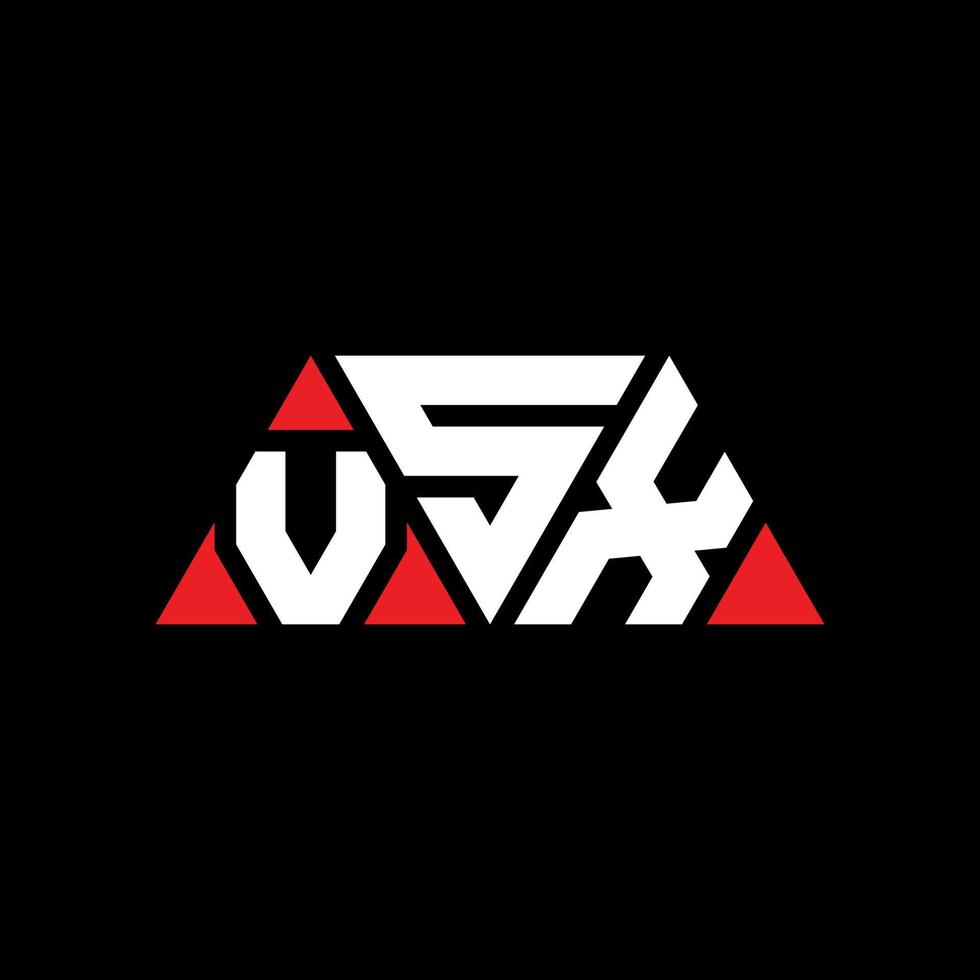 vsx driehoek brief logo ontwerp met driehoekige vorm. vsx driehoek logo ontwerp monogram. vsx driehoek vector logo sjabloon met rode kleur. vsx driehoekig logo eenvoudig, elegant en luxueus logo. vsx