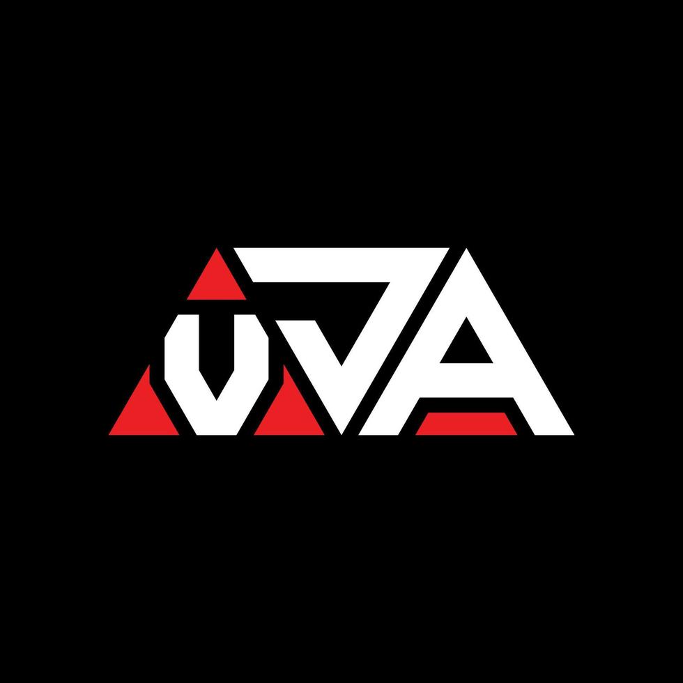 vja driehoek brief logo ontwerp met driehoekige vorm. vja driehoek logo ontwerp monogram. vja driehoek vector logo sjabloon met rode kleur. vja driehoekig logo eenvoudig, elegant en luxueus logo. vja