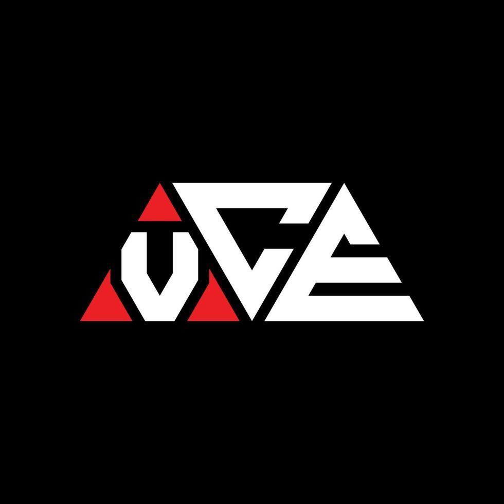 vce driehoek brief logo ontwerp met driehoekige vorm. vce driehoek logo ontwerp monogram. vce driehoek vector logo sjabloon met rode kleur. vce driehoekig logo eenvoudig, elegant en luxueus logo. vce