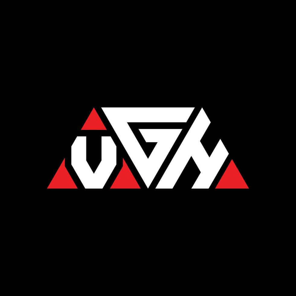 vgh driehoek brief logo ontwerp met driehoekige vorm. vgh driehoek logo ontwerp monogram. vgh driehoek vector logo sjabloon met rode kleur. vgh driehoekig logo eenvoudig, elegant en luxueus logo. vgh