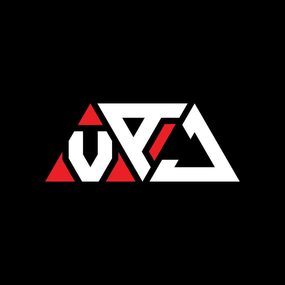 vaj driehoek brief logo ontwerp met driehoekige vorm. vaj driehoek logo ontwerp monogram. vaj driehoek vector logo sjabloon met rode kleur. vaj driehoekig logo eenvoudig, elegant en luxueus logo. vaj