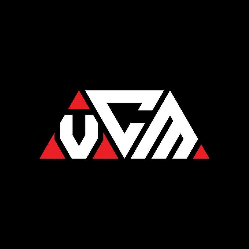 vcm driehoek letter logo ontwerp met driehoekige vorm. vcm driehoek logo ontwerp monogram. vcm driehoek vector logo sjabloon met rode kleur. vcm driehoekig logo eenvoudig, elegant en luxueus logo. vcm