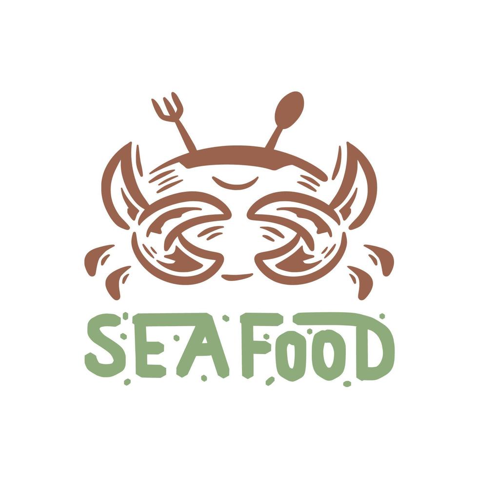 zee voedsel eenvoudige illustratie logo vector