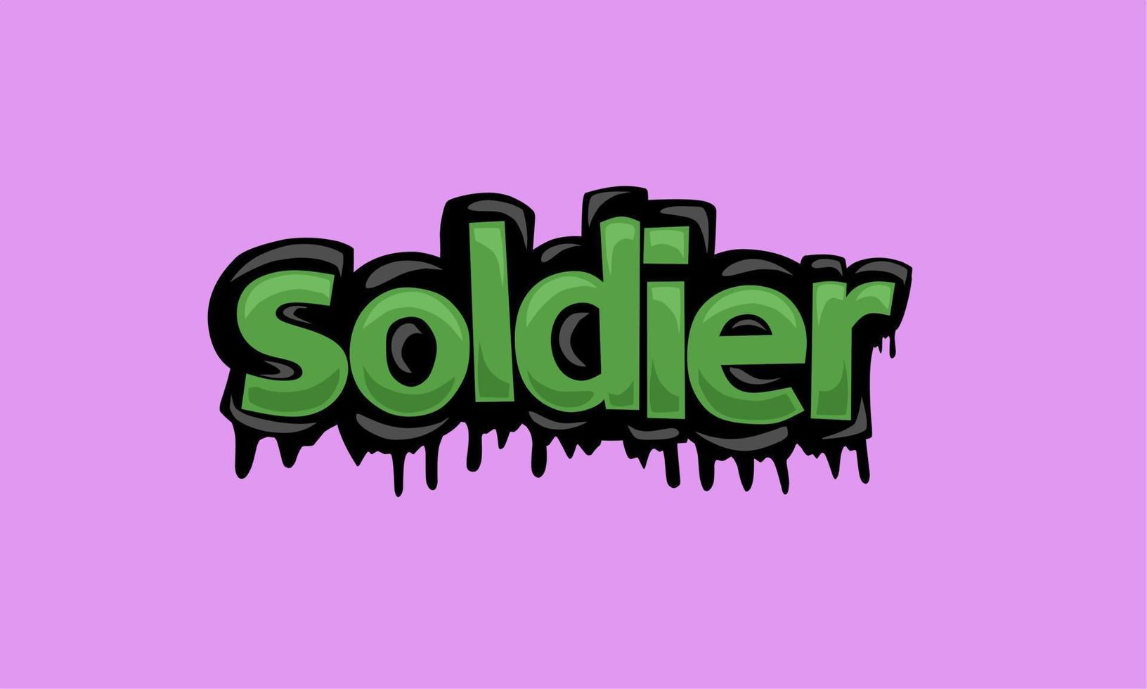 soldaat die vectorontwerp op roze achtergrond schrijft vector