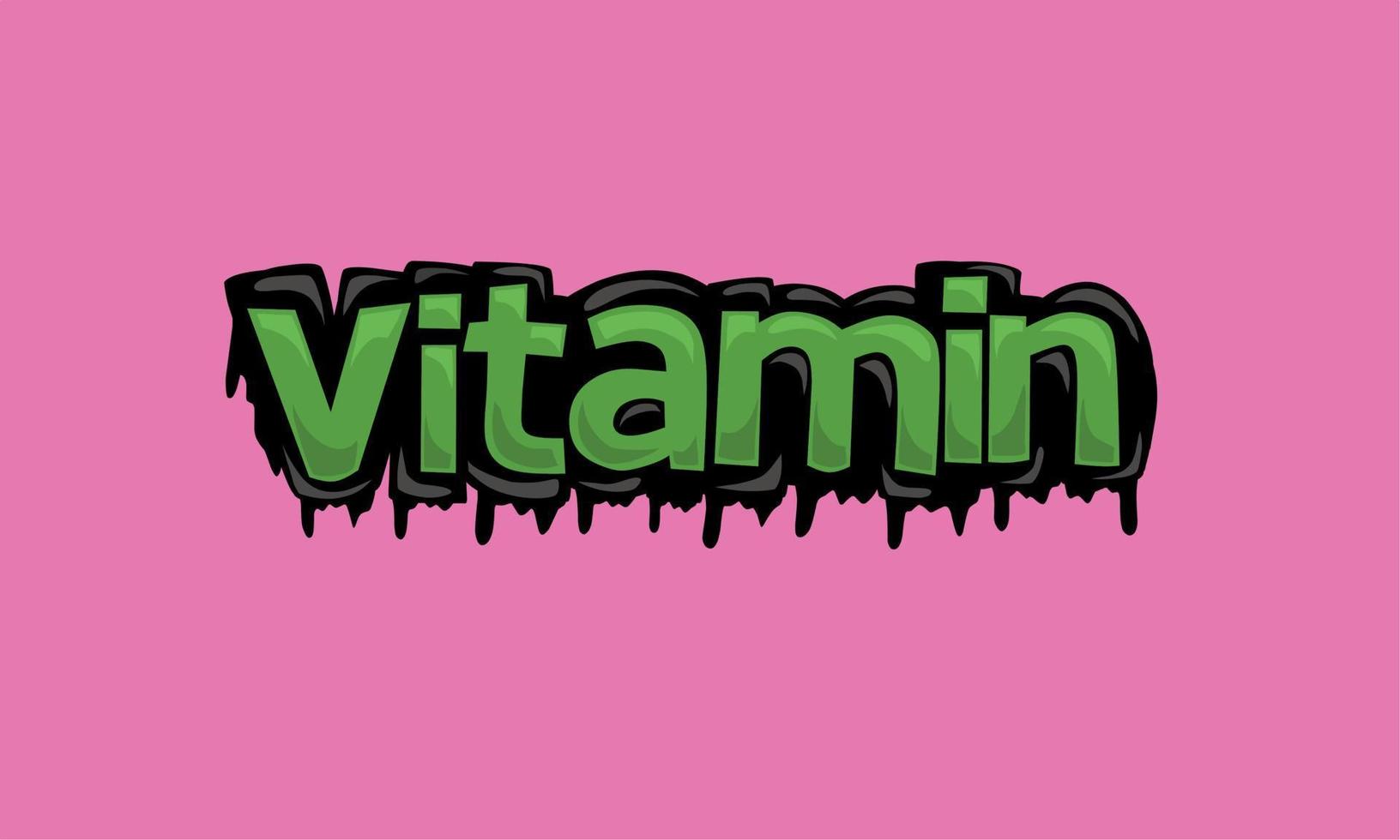 vitamine schrijven vector ontwerp op roze achtergrond