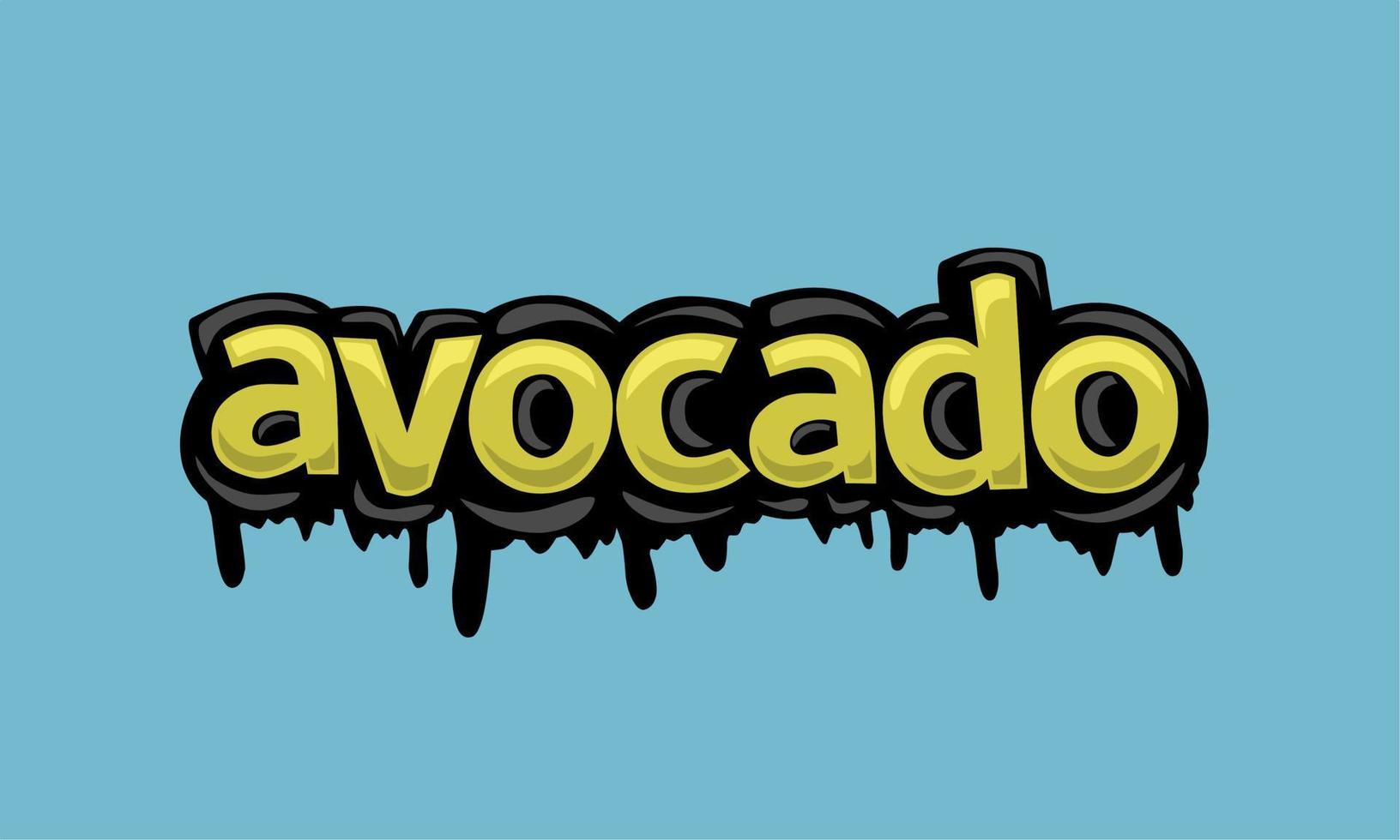 avocado schrijven vector ontwerp op blauwe achtergrond