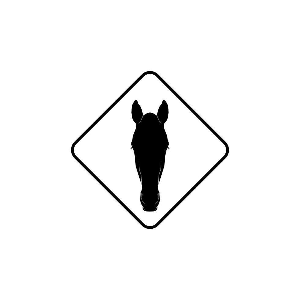 paardenhoofd silhouet voor logo, pictogram-symbool, pictogram of grafisch ontwerpelement. vector illustratie