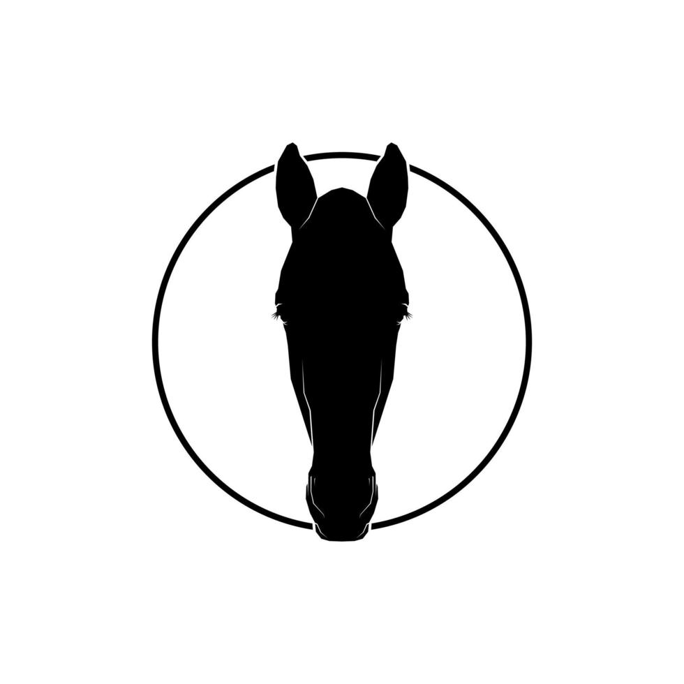 paardenhoofd silhouet voor logo, pictogram-symbool, pictogram of grafisch ontwerpelement. vector illustratie