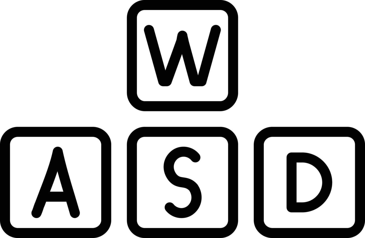 wasd vector lijn icoon