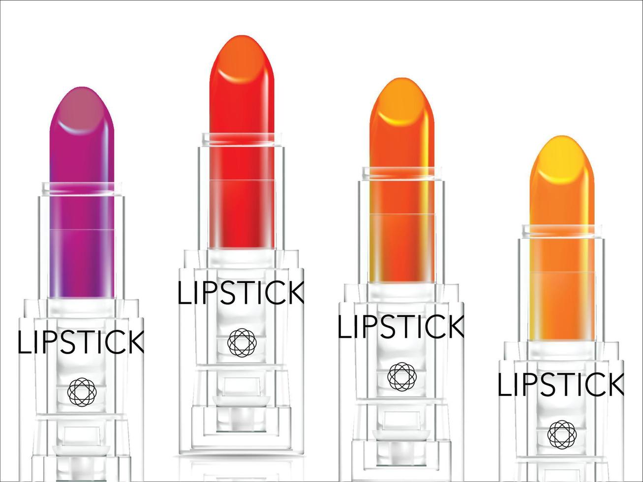 trendy transparante lippenstiftverpakking op witte achtergrond vector