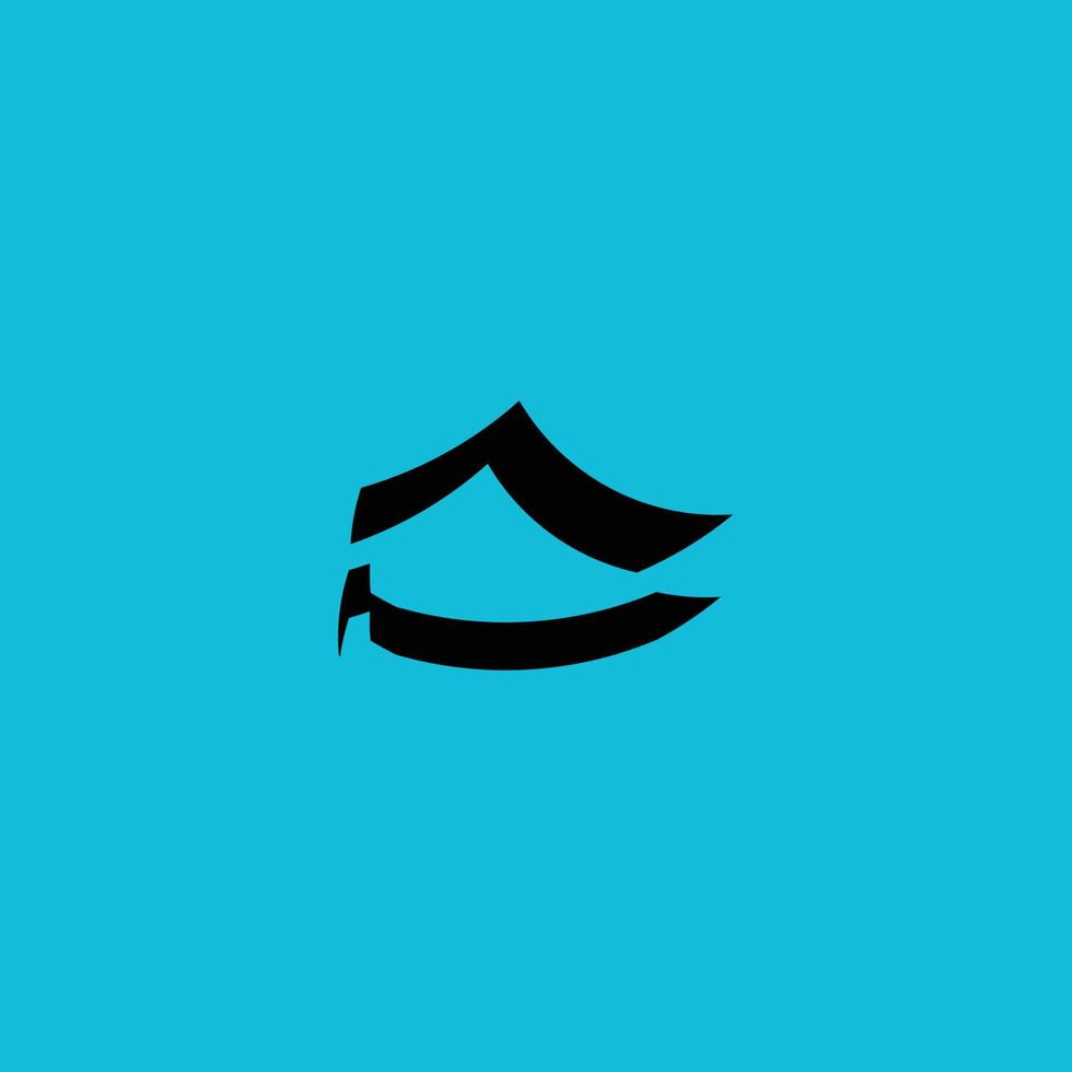 creatief zwart kleurenkamp-logo-ontwerp vector