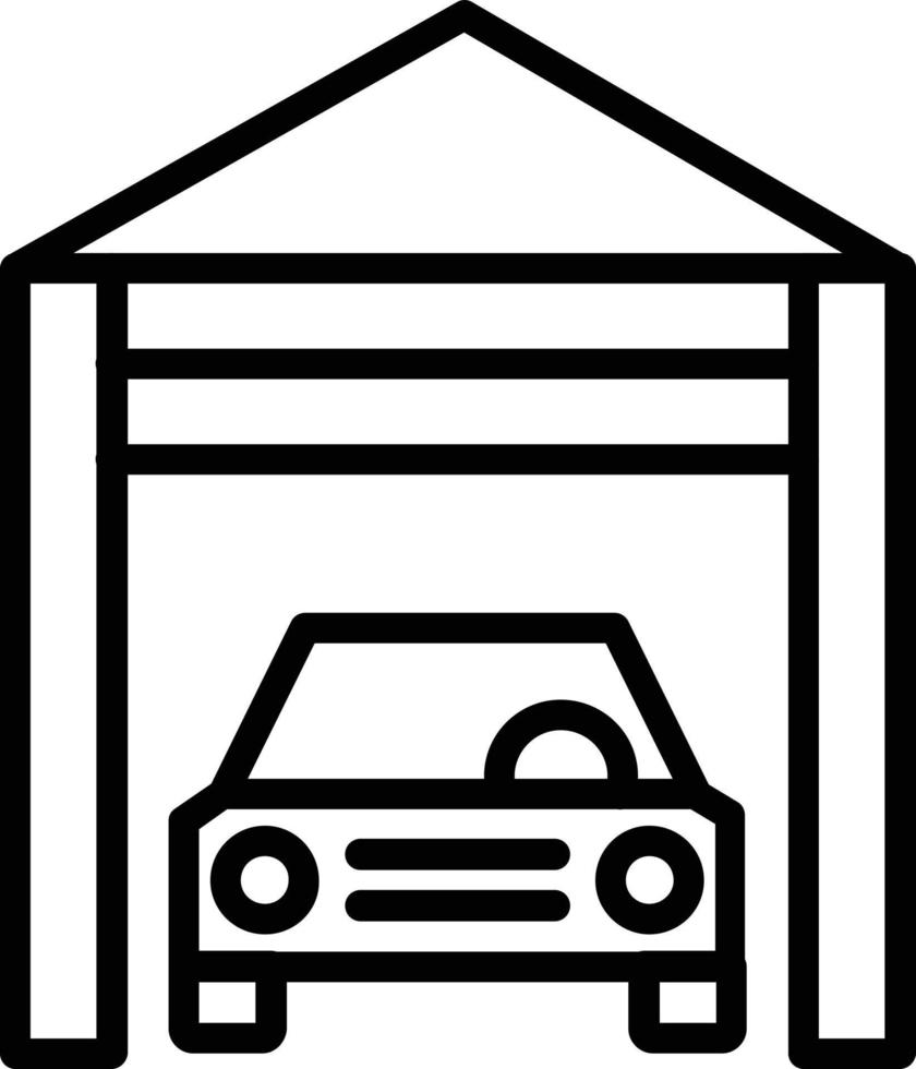garage vector lijn pictogram
