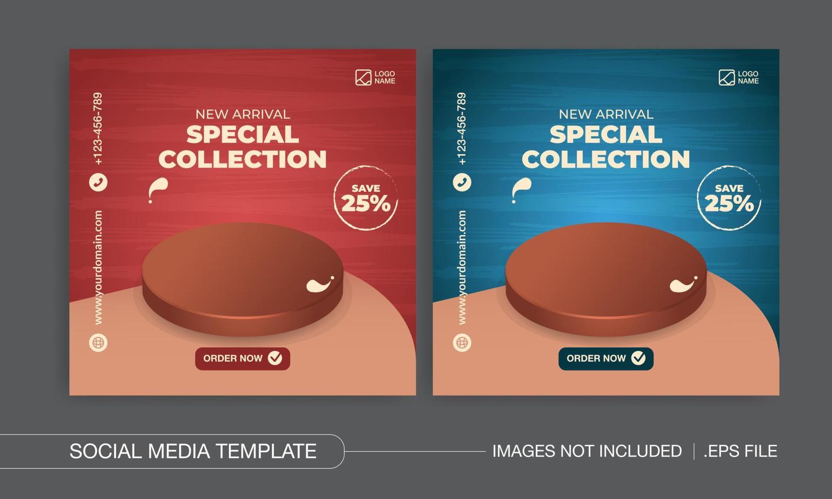 speciale collectie mode social media posts ontwerp vector