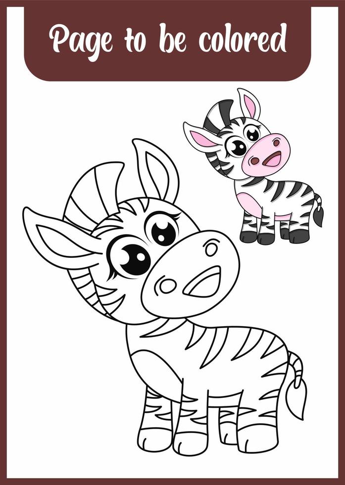 kleurboek voor kinderen. zebra vector