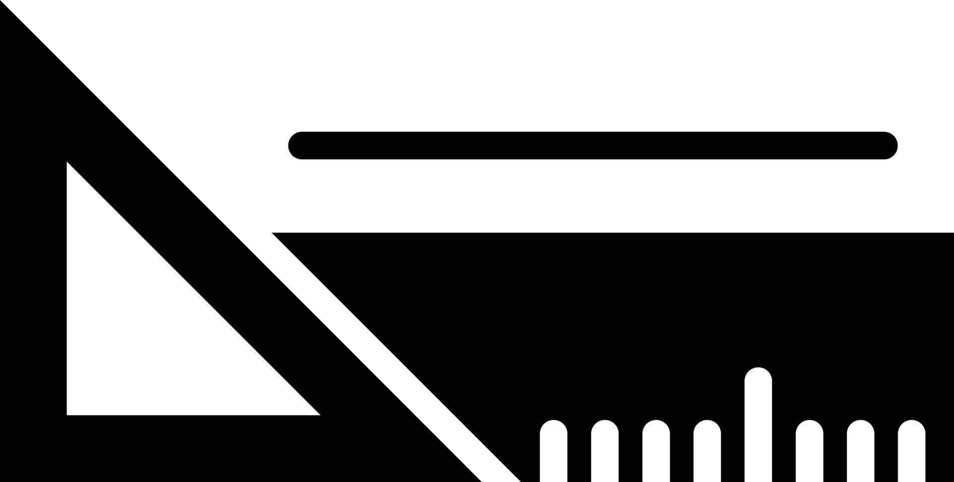 driehoekige liniaal glyph vector icon