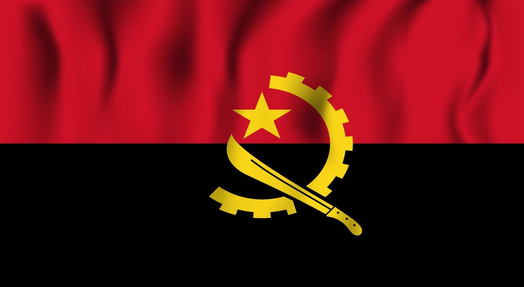 vlag van angola met zwaaieffect vector