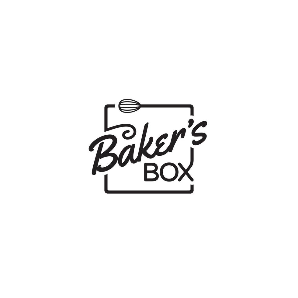 baker box logo of woordmerk ontwerp vector