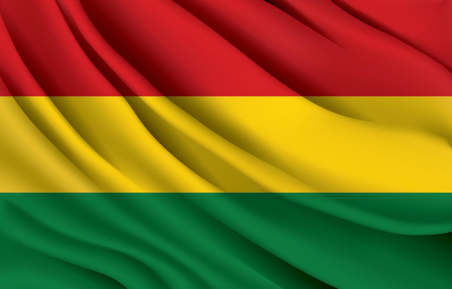 nationale vlag van Bolivia zwaait met realistische vectorillustratie vector