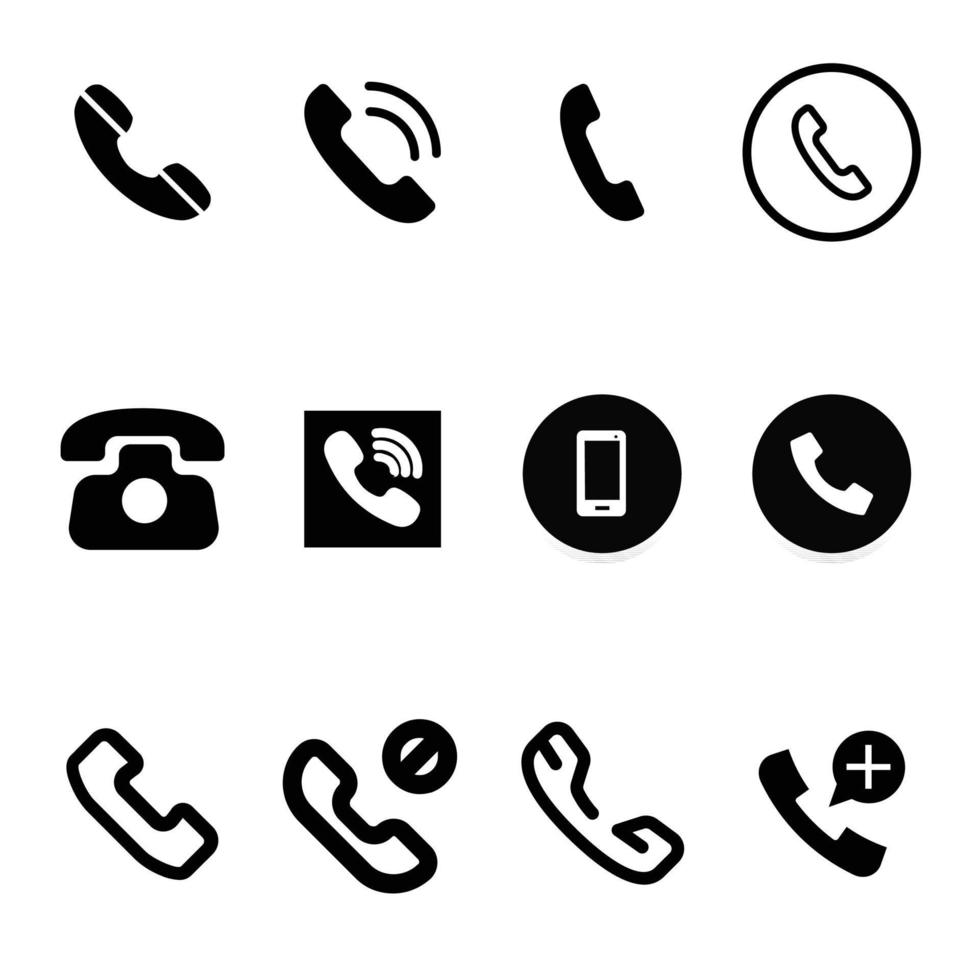 contactpictogrampakket, telefoonpictogrampakket vector