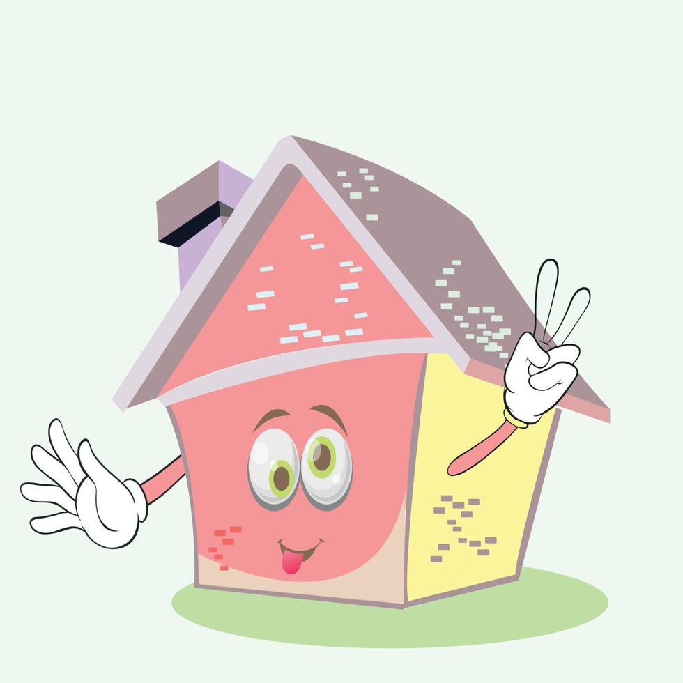 grappig pastel huis vector